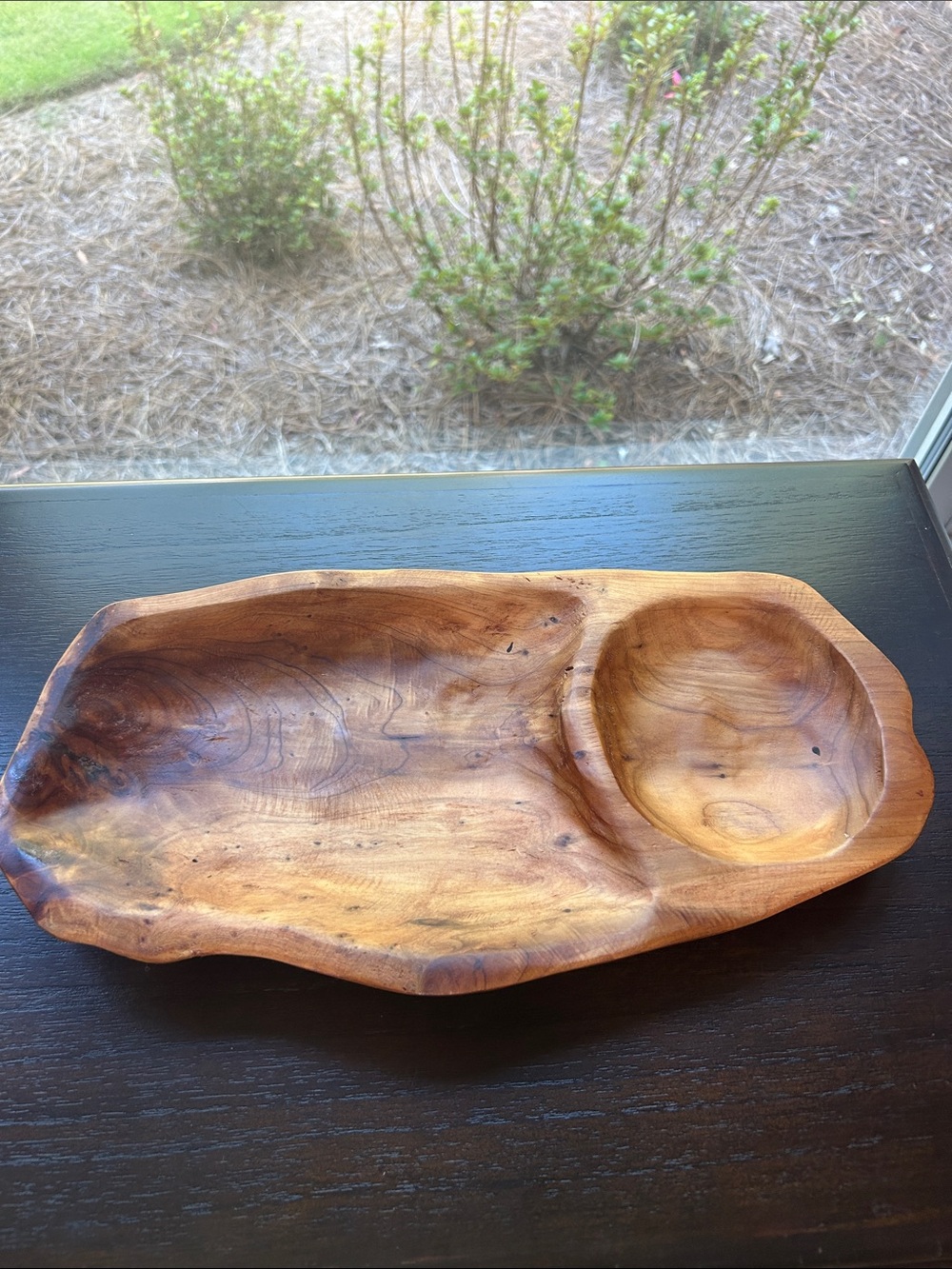 Handcrafted Wood Serving Platter or Accent Piece in Natural Brown